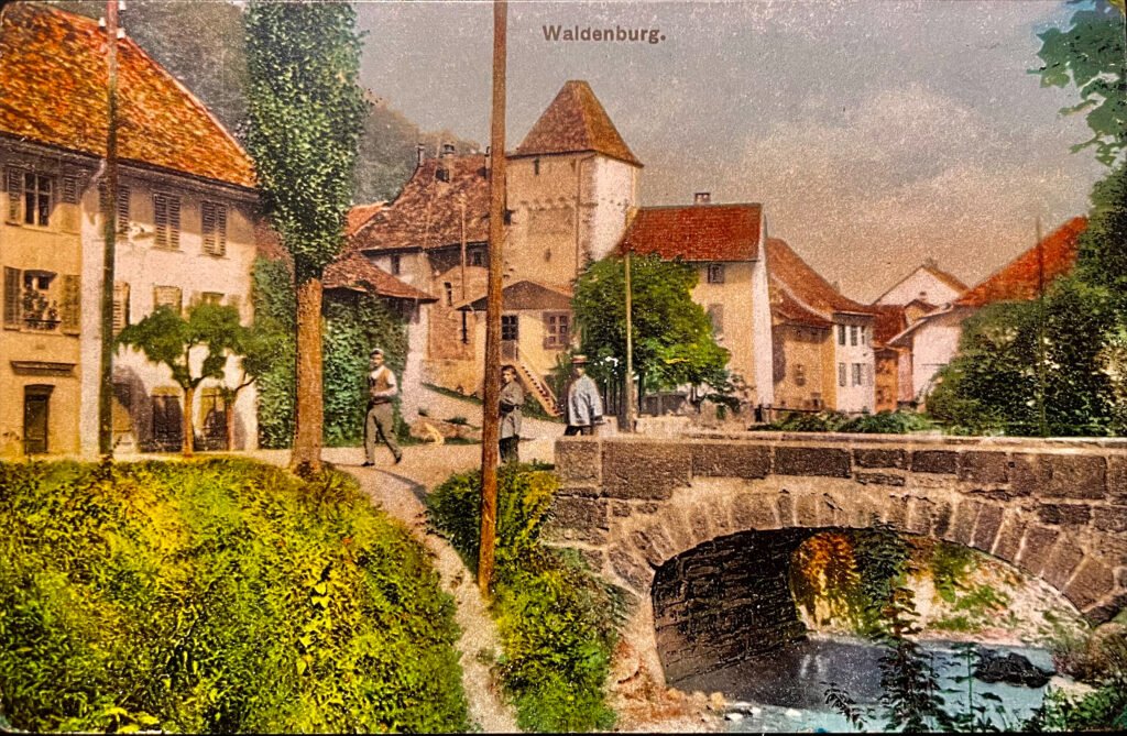 Postkkarte von Waldenburg, Jahr unbekannt, dürfte aber Ende 19., anfangs 20. Jahrhundert sein.